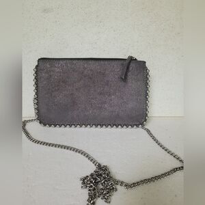 ZARA Gray STUDDED CROSSBODY WALLET BAG - STYLISH - Pockets